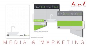 Referenz Printdesign Planbad GmbH Imagemappe Notizblock