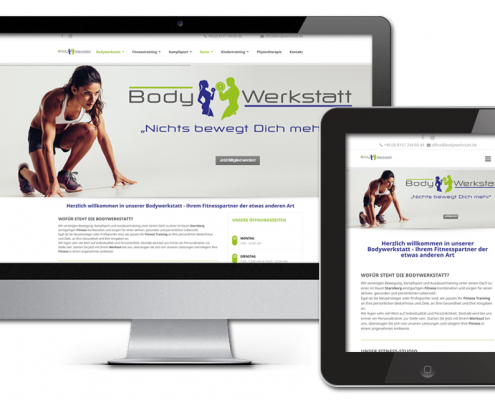 Referenz Webdesign - responsive Landingpage für das Fitnessstudio Bodywerkstatt Starnberg