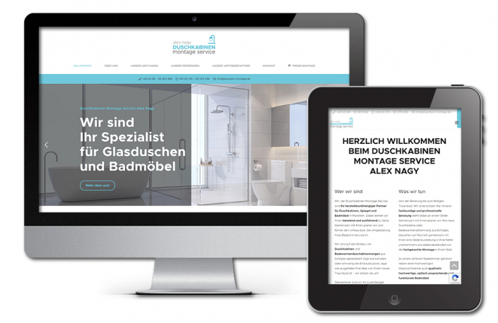 Projekt: Responsive Website für Duschkabinen Montage Service München