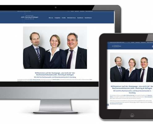 Projekt: Responsive Website für Rechtanwaltskanzlei JUDr. Henning & Kollegen Starnberg