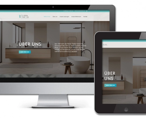 Projekt: Responsive Website für Fliesen Thaller GmbH - Bild von Ansichten Desktop und Tablet