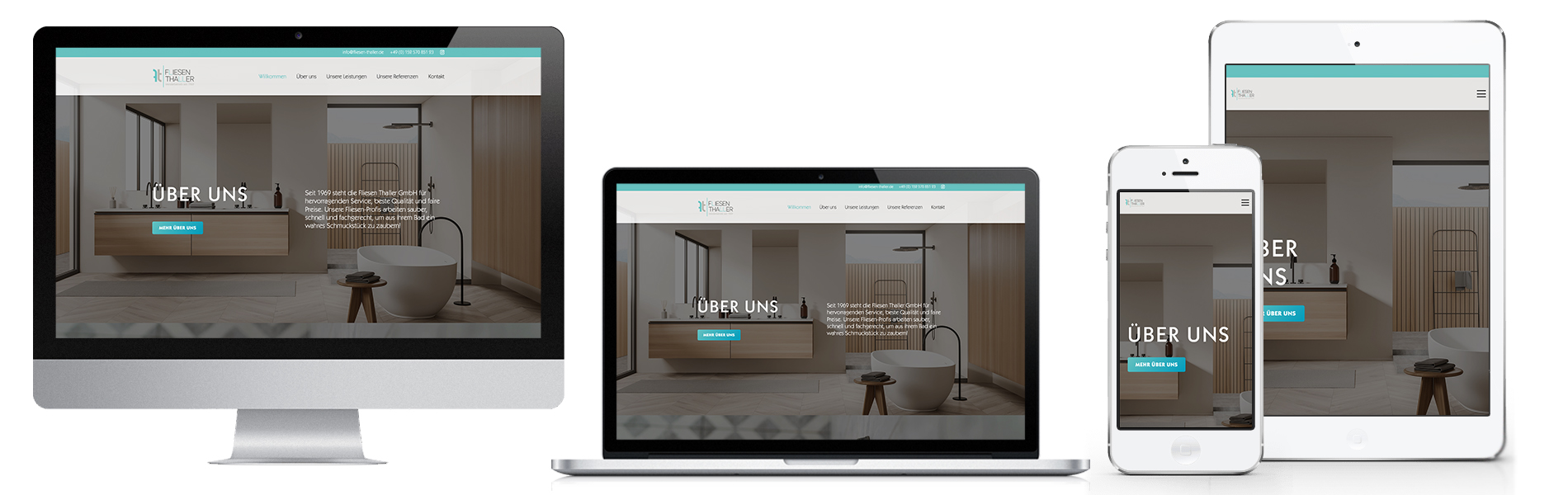 Projekt: Responsive Website für Fliesen Thaller GmbH - Bild von verschiedenen Ansichten