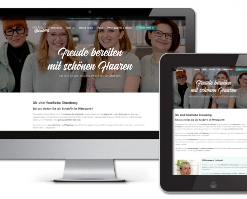 Projekt: Responsive Website für Haarliebe Starnberg - Bild von verschiedenen Ansichten